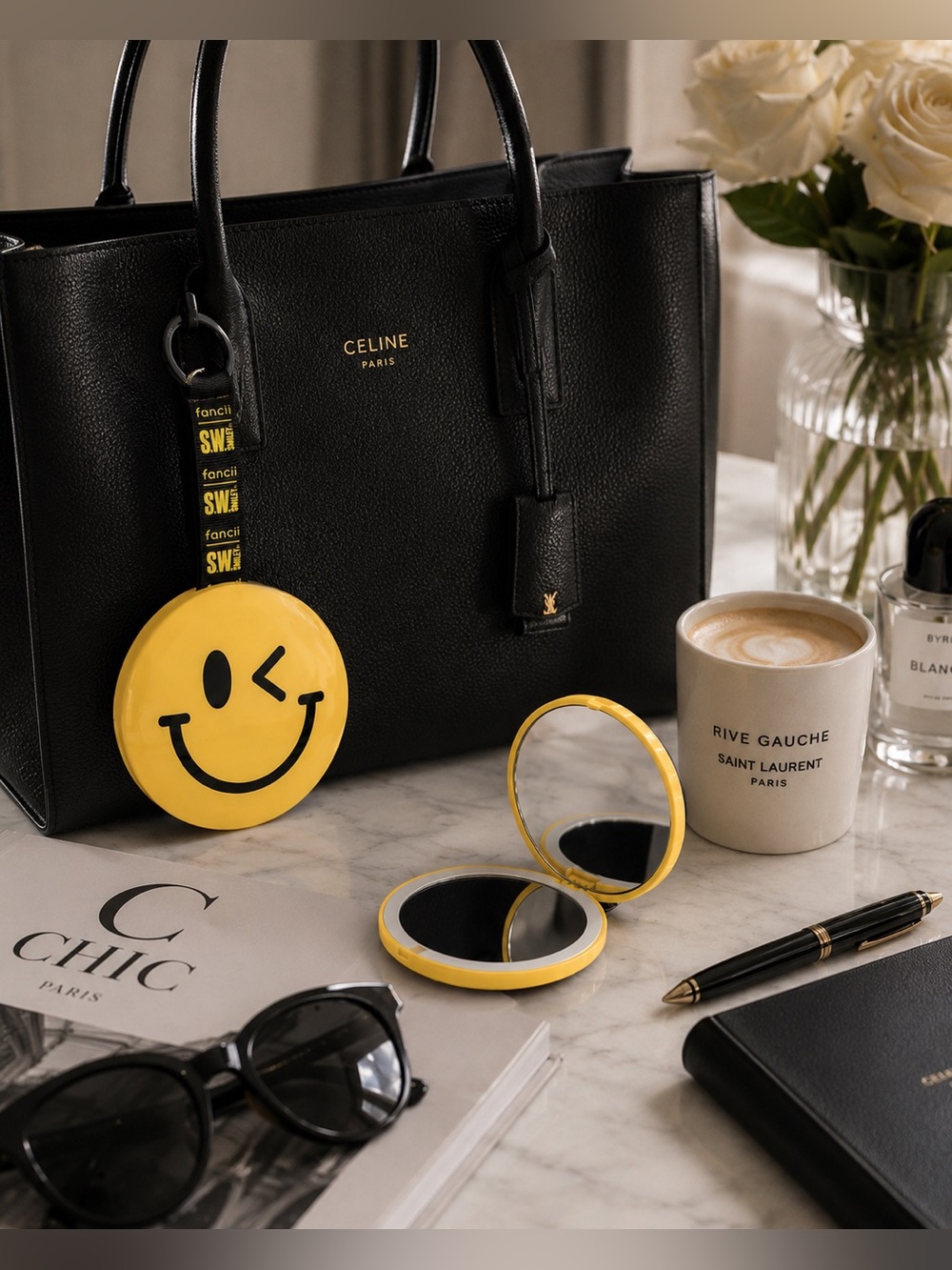 ✨ Fancii x S.W. Smiley Rechargeable LED Bag Charm Compact Mirror | NEW & SEALED